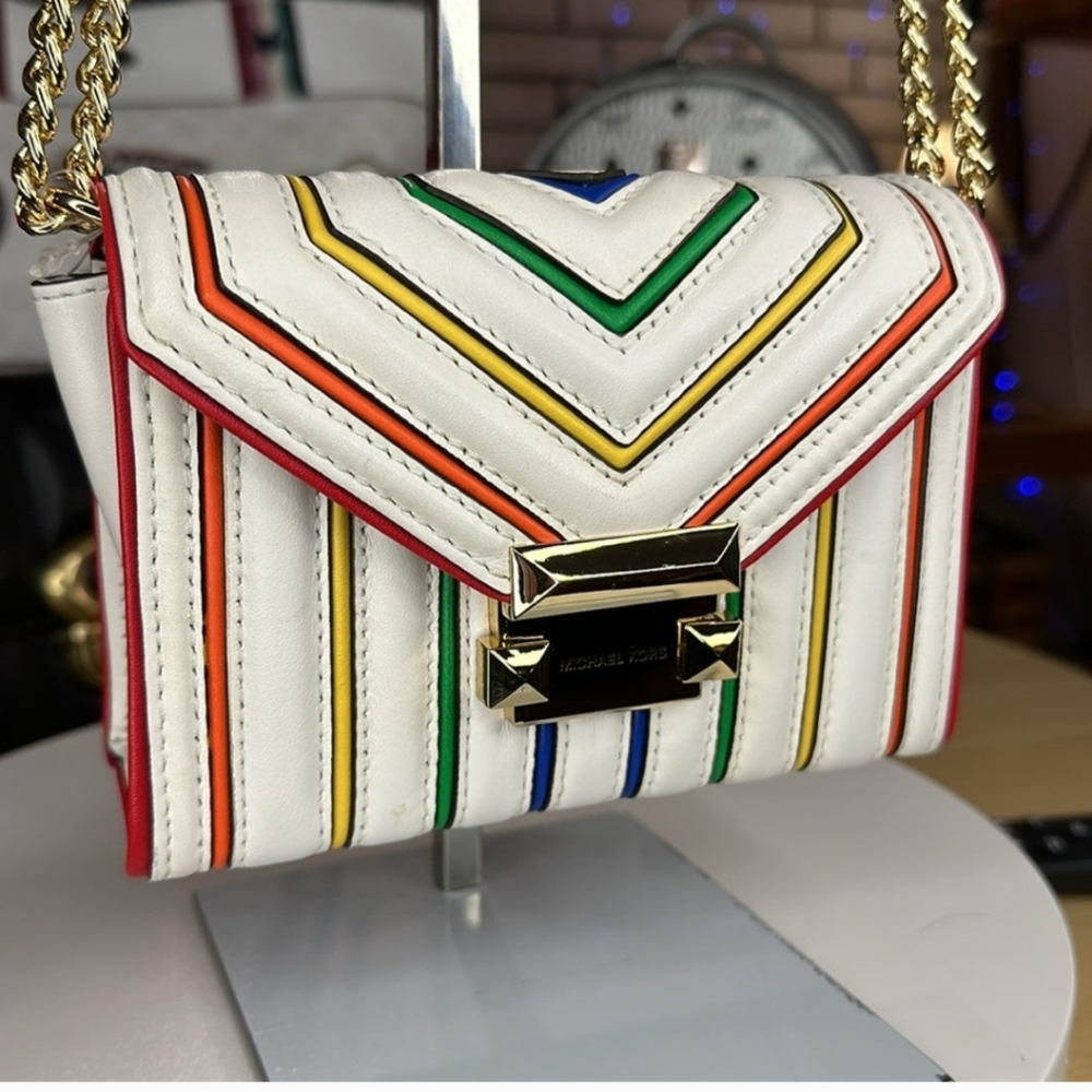 Michael Kors Rainbow Quilted Whitney Belted Crossbody Bag